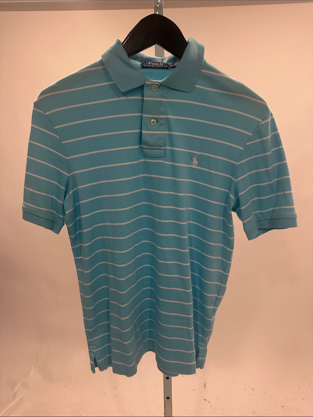 Polo by Ralph Lauren Aqua & White Striped Polo Shirt